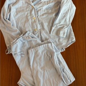 Ralph Lauren Blue and White Striped Pajama Set